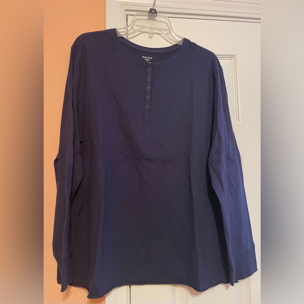 Sleep Sense pajama top. NWT. New with tag. Size- 1X. Color- Navy blue.